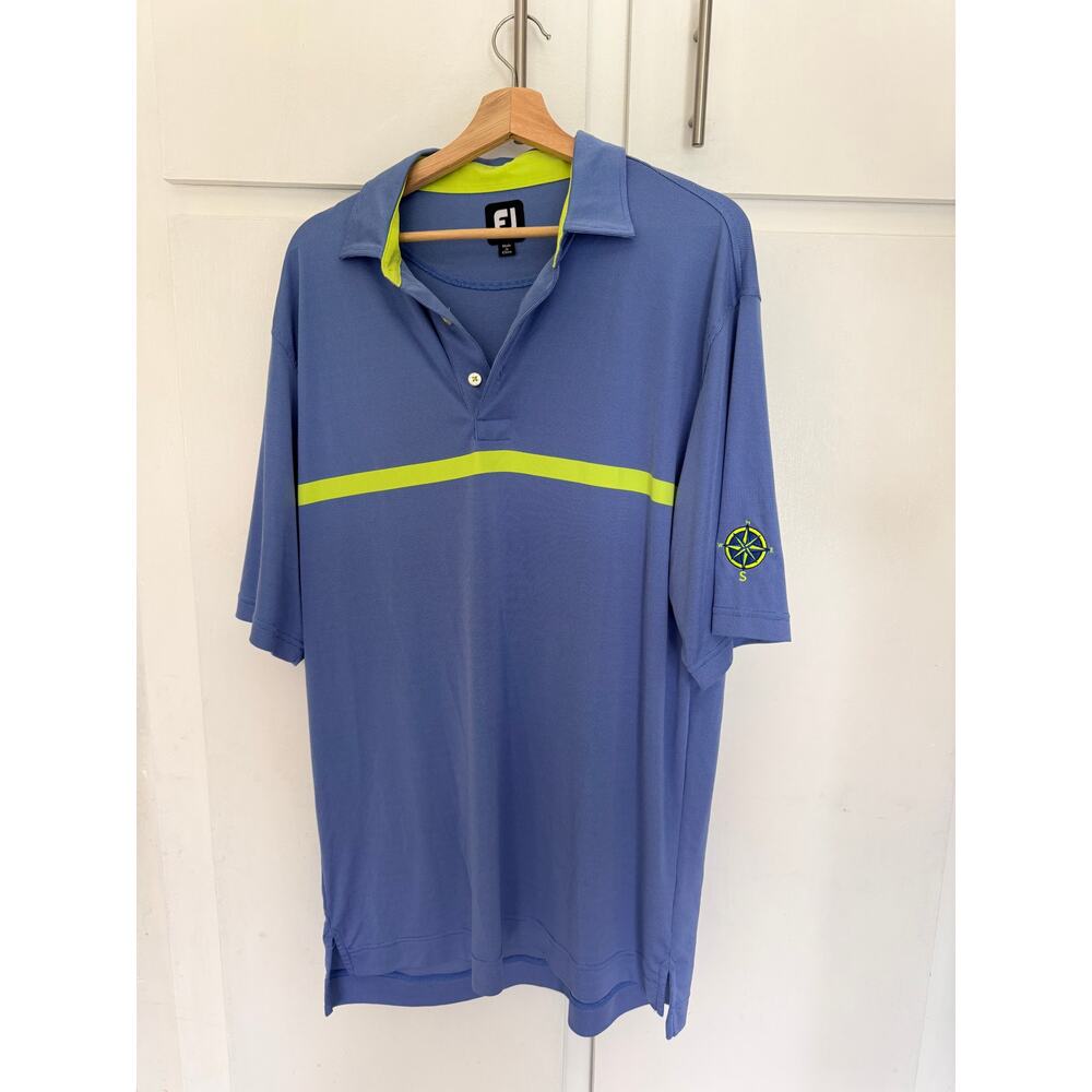 FootJoy FJ Mens Polo Shirt Size XL Blue Short Sleeve Golf Shirt